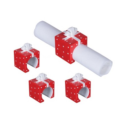C&F Home Dotted Present Napkin Ring S/4