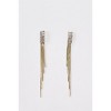 Slickblue Women's Earrings, Gold Snake Chain Tassel Drops with Faux Diamond Incrustation, 3.5" Length, Alloy - 4 of 4