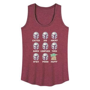 Women's - Star Wars - The Mandalorian Mandalorian Moods Graphic Racerback Tank - 1 of 4