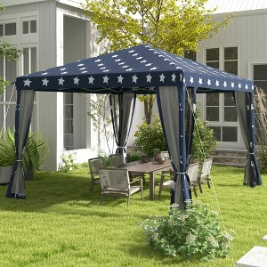 Gulches 10' x 10' Pop Up Canopy Tent with Netting, Instant Gazebo, EZ Up Screen House with Carry Bag, Height Adjustable for Outdoor, Garden, Patio - 1 of 4
