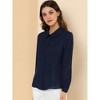 Allegra K Women's Work Peter Pan Collar Long Bishop Sleeve Button Down Shirt - 2 of 4