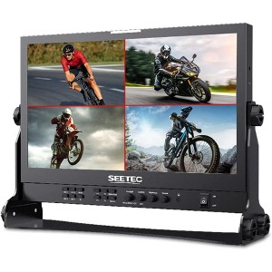 SEETEC 15.6 inch Multi-Camera Broadcast Monitor with 4x3G-SDI Input Output 1 HDMI in Quad Split Display for Studio Television Production - 1 of 1
