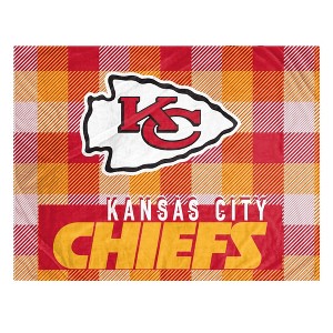 NFL Kansas City Chiefs Fan-mily Bold Plaid Oversized Blanket : Target
