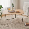 FONTOI End Table Round Coffee Table Modern Minimalist Table Stylish Living Room Centerpiece for Home or Apartment, Acacia Wood, 31.5"*21.65"*15.75" - 4 of 4