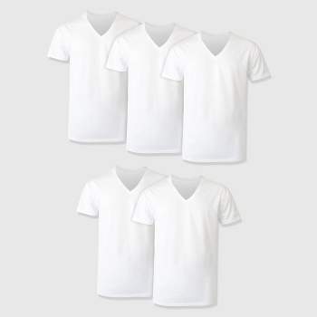 Hanes Men's ComfortSoft Crewneck T-Shirt Pack Of 5 White, Medium Chest 38-40