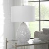 Uttermost Loop White Glaze Ceramic Table Lamp – 25"H Handcrafted with Rolled Edge Shade & Brushed Nickel Accents - 3 of 4