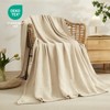 Itopfox Cotton Throw Blanket Large Gifts for Women 100% Muslin for Couch Breathable Gauze All Season Soft and Lightweight Pre-Washed Light Tan - 3 of 4