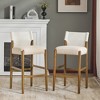 QingMoon Wooden Bar Stools Set of 2, Fabric Upholstered Counter Height Chairs, Built-In Footrest for Kitchen Island and Home Bar Table - 3 of 4