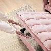 Okak Modern 3-in-1 Pull-out Sofa Bed Convertible Loveseat Sleeper Couch Futon with Pillows & Reclining Backrest for Living Room Office, Pink - 2 of 4