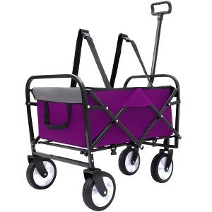 NAYSAYE Wagons Collapsible Utility Cart with Strapping System for All Terrain Use, Purple, 25.98"*17.32"*37.4" - 1 of 4