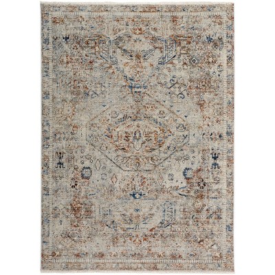 Kaia Transitional Medallion Tan/Orange/Red Area Rug