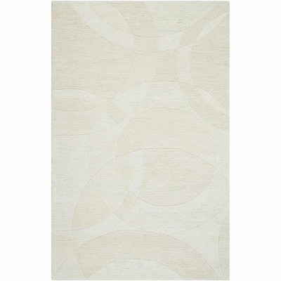 Mark & Day Besancon 5'x8' Rectangle Tufted Indoor Area Rugs Light Silver: Modern Geometric Wool, Stain-Resistant, Handwoven