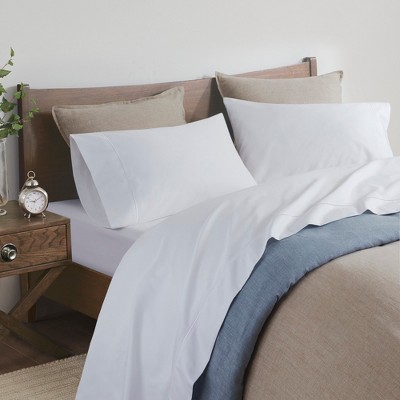 King White Solid Cotton Sheet Set