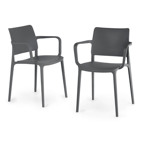 WRGHOME Garden Modern Outdoor/Indoor Plastic Resin Stacking Patio Dining Chairs (Set of 2) - image 1 of 4