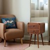 GDFStudio Newman Modern 21.65" Mango Wood Curved Nightstand with 2 Drawers - 2 of 4