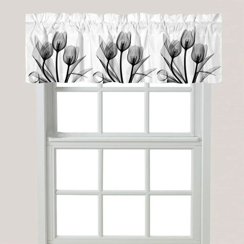Laural Home Monochromatic Black Tulips Window Valance, 1 of 2