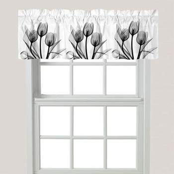 Laural Home Monochromatic Black Tulips Window Valance