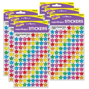 Trend Colorful Sparkle Stars superShapes Stickers, 400 Per Pack, 6 Packs - 1 of 1