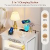 Vlsrka Charging Nightstand with USB & Type-C Ports, Retro Bedside Table with Human Sensor Light, Open Compartment and 2 Drawers Rustic Wood - 3 of 3