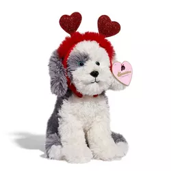 FAO Schwarz Sheep Dog with Heart Boppers 12" Stuffed Animal