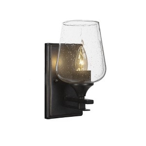 Toltec Lighting Uptowne 1 - Light Sconce in  Dark Granite with 5" Clear Bubble Shade - 1 of 1