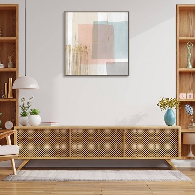 30" x 30" Blushed I by PI Studio Framed Canvas Wall Art Print - Amanti Art: Modern Abstract with Gold Touches