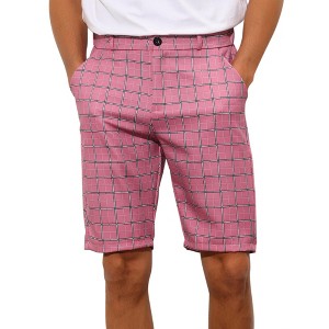 INSPIRE CHIC Men's Straight Fit Flat Front Plaid Printed Shorts - 1 of 4