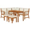 vidaXL 6 Piece Patio Dining Set with Cushions - Durable Solid Acacia Wood - Modular Design with Cushioned Seats - Ideal for Patio, Terrace or Garden - 3 of 4