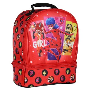 Intimo Miraculous: Tales of Ladybug & Cat Noir Dual Compartment Lunch Box Bag Red - 1 of 4