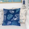 ChicFurnit Bed Pillows Spa Seashells Home Pillow Velvet Decor Pillow with Hidden Zipper Cotton Pillows for Living Room Decoration, Blue, 20"*1"*20" - 2 of 4