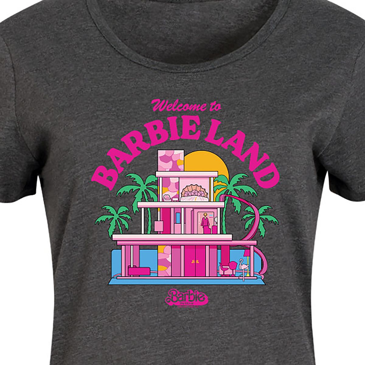 Women's - Barbie - Welcome To Barbie Land Graphic T-shirt Dress - thumbnail 2