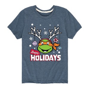 Boys' - Teenage Mutant Ninja Turtles - Happy Holidays Short Sleeve Graphic T-Shirt - 1 of 4