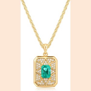 14K Gold Plated Gemstone Pendant Necklace - Tarnish-Proof Dainty Chain for Women, Birthday Gift Jewelry - 1 of 4