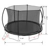 VisioGear Trampoline with Safety Enclosure Net, Trampoline with Curved fence pole, Black, 166.1"*166.1"*108.3" - 2 of 4