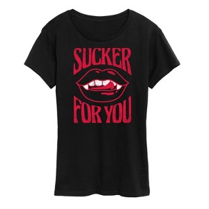 Women's - Instant Message - Valentine's Day Sucker For You Short Sleeve Graphic T-Shirt - 1 of 4