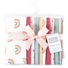 Hudson Baby Infant Girl Cotton Flannel Burp Cloths, Creative Rainbow 10-Pack, One Size - 2 of 4