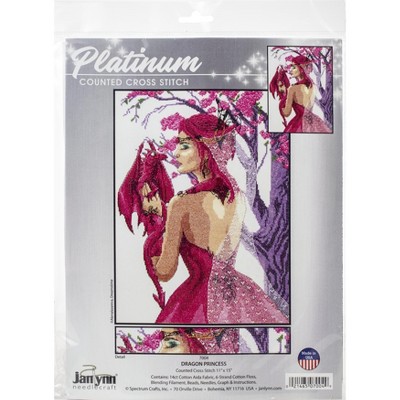 Janlynn Counted Cross Stitch Kit 11"X15"-Dragon Princess (14 Count)