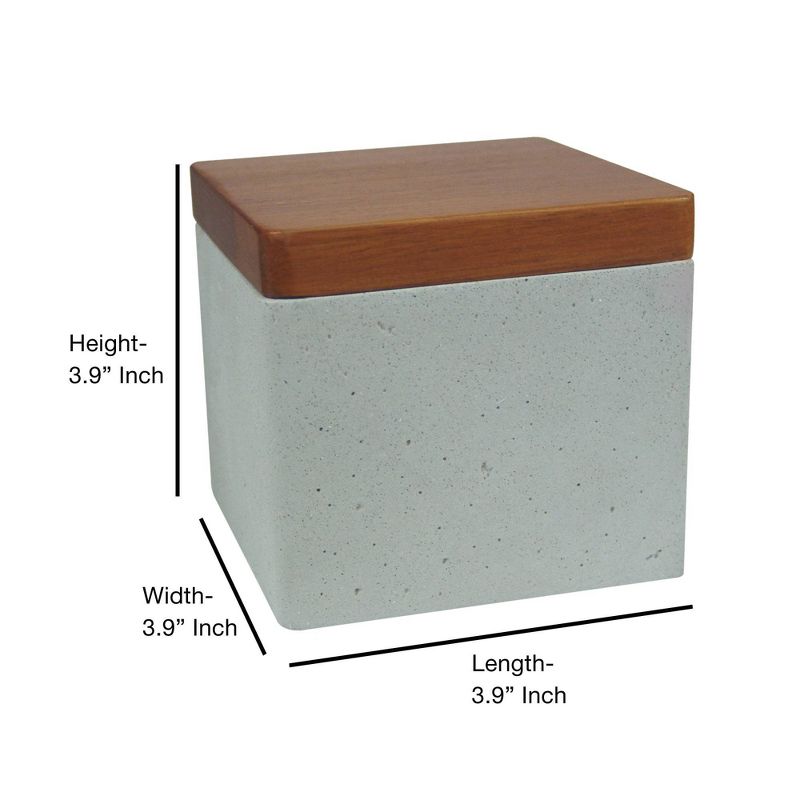 Concrete Bathroom Vanity Countertop Storage Organizer Canister Jar - Nu Steel, 3 of 7