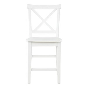 Jofran, Eastern Tides Coastal Wire-Brushed Wood X-Back Counter Barstool (Set of 2) - 1 of 4