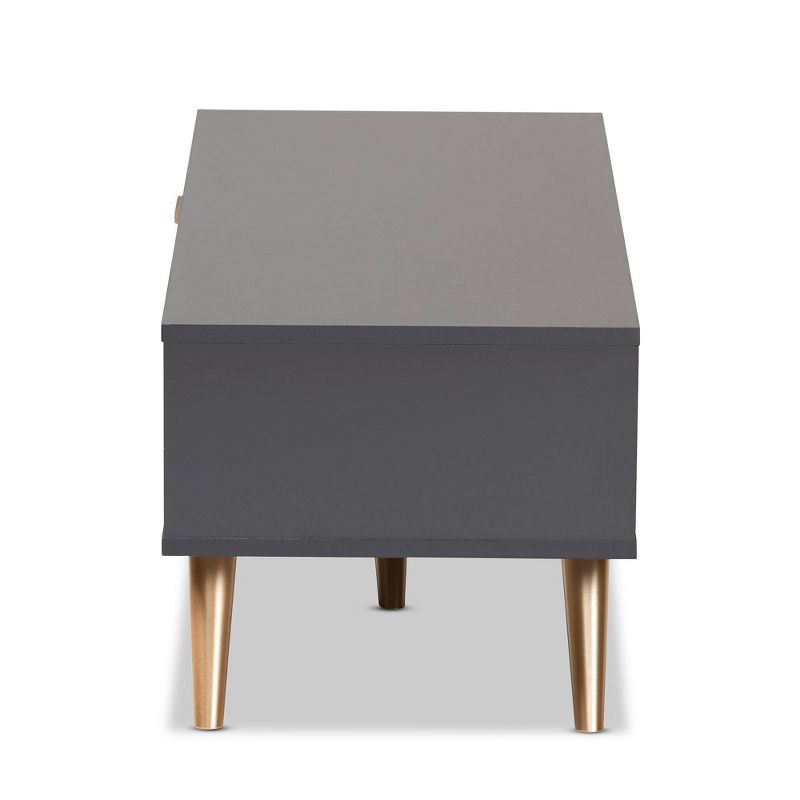 Kelson Wood Coffee Table Dark Gray/Gold - Baxton Studio, 5 of 11