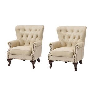 Lamprecht Genuine Leather Armchair Set of 2| HULALA HOME - 1 of 4