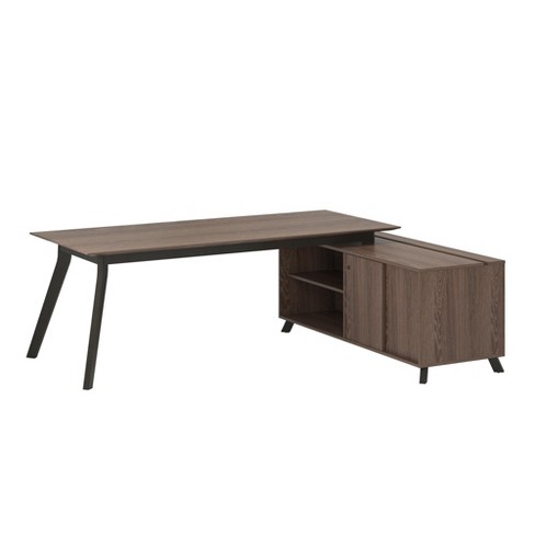 Ax1 L Shape Desk Medium Brown Ameriwood Home Target