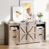 66" Farmhouse TV Stand w/ Sliding Barn Door, 4 Drawers & Adjustable Shelf - Media Console for 70" TVs, 32" Tall Entertainment Center - Living Room - 4 of 4