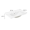 Modway EEI-4837-WHI Cayman 30" Bathroom Sink, White – Contemporary Sink Basin with Clean Lines for Wall-Mounted or Freestanding Vanity - 3 of 4
