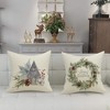 Christmas Pillow Covers 18x18 inch Set of 4 Candi Garland Farmhouse Decorative Throw Pillow Cover - 2 of 4