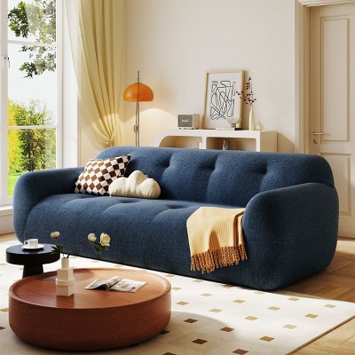 3 Seater Chenille Sofa with Tufted Cushions,Soft Compressed Sofa with Foam Support,Corduroy Sofa for Living Room Small Spaces-Coolbibila