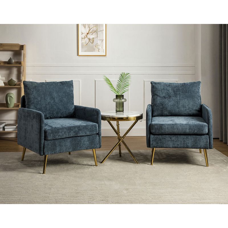 Set of 2 Giovann Wooden Upholstered Accent Chair Comfy Armchair | Karat Home, 2 of 11