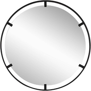 Uttermost Starbird Round Vanity Decorative Wall Mirror Modern Black Metal Openwork Framed 30" Wide for Bathroom Bedroom Living Room Home Office House - 1 of 4