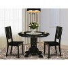 HomeStock 3-Pc Black Finish Solid Wood Top - Dining Room Set - Seats 4 - 2 of 4