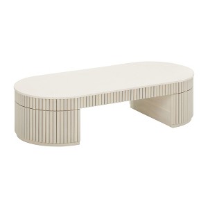 TOV Furniture Bella Cream Oval Coffee Table - 1 of 4